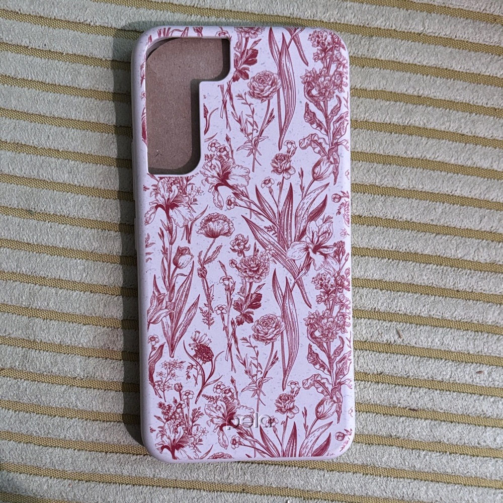 PELA Non-toxic Plant-based Floral Red Phone Case Galaxy S22 - Picture 2 of 3